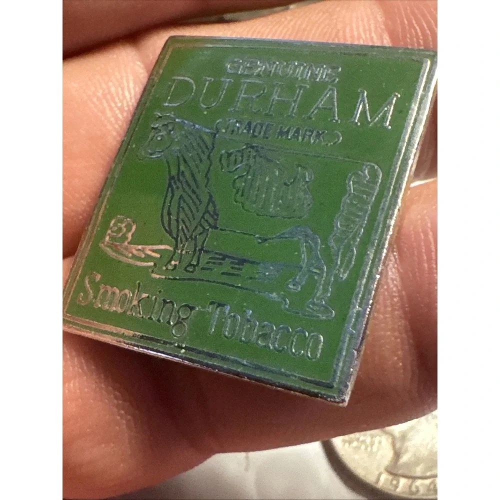 Old Vintage Durham Smoking Tobacco Hat Coat Lapel PIN Charm - Picture 7 of 8